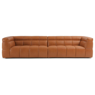 Avelia Premium Top Grain Full Leather Sofa, 4 Seater, Brown