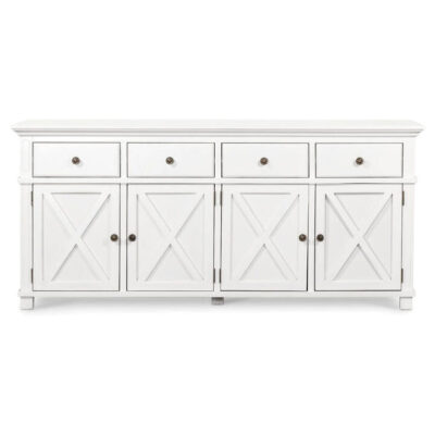 Sorrento Wooden 4 Door 4 Drawer Buffet Table, 188cm, White