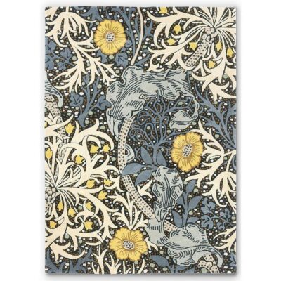 Morris & Co Seaweed Hand Tufted Designer Wool Rug, 350x250cm, Teal