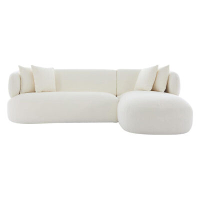 Greenwich Chenille Fabric Corner Sofa, 3 Seater with RHF Chaise, White