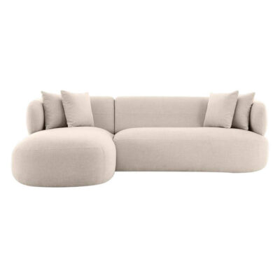 Greenwich Chenille Fabric Corner Sofa, 3 Seater with LHF Chaise, Beige
