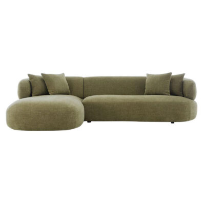 Greenwich Chenille Fabric Corner Sofa, 3 Seater with LHF Chaise, Sage