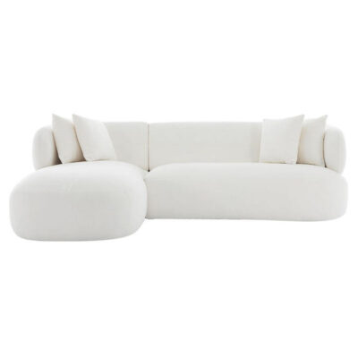 Greenwich Chenille Fabric Corner Sofa, 3 Seater with LHF Chaise, White