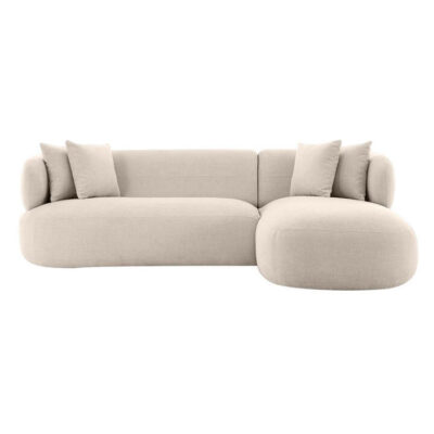 Greenwich Chenille Fabric Corner Sofa, 3 Seater with RHF Chaise, Beige