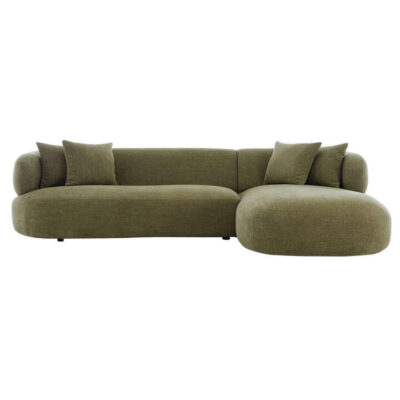 Greenwich Chenille Fabric Corner Sofa, 3 Seater with RHF Chaise, Sage