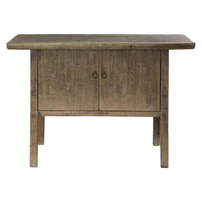 Xuange 130 Year Antique Elm Timber Oriental 2 Drawer Side Cabinet, 120cm