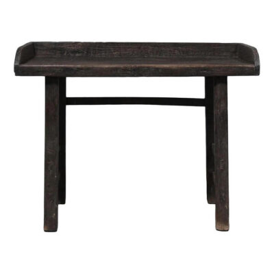 Canglu 130 Year Antique Elm Timber Oriental Desk, 112cm, Black Oak