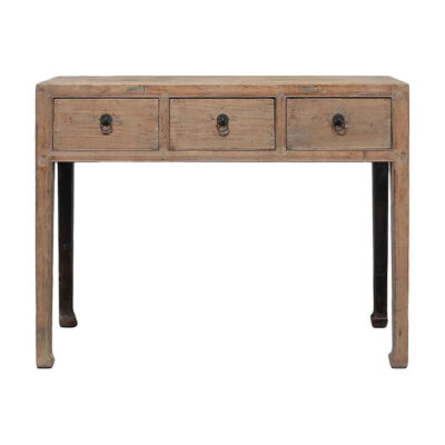 An Man 130 Year Antique Elm Timber Oriental Console Table, 110cm