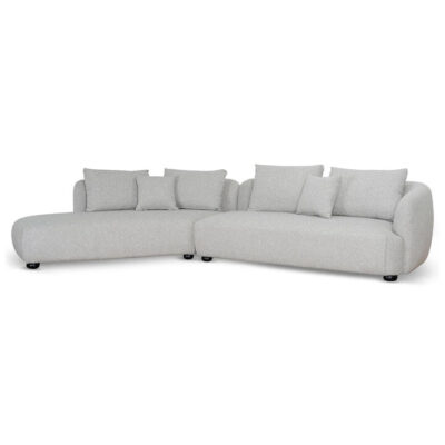 Sarius Fabric Sofa, 3 Seater with LHF Chaise, Clay Grey