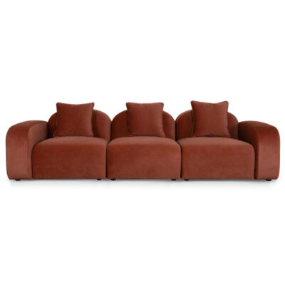 Loma Fabric Sofa, 4 Seater, Umber Orange