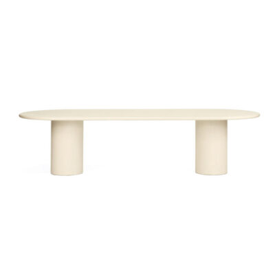 Elvano Micro Cement Oval Dining Table, 300cm, Latte