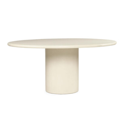 Elvano Micro Cement Round Dining Table, 160cm, Latte