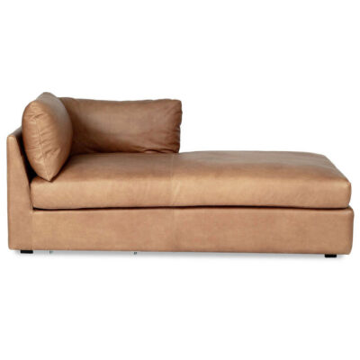 Elridge Leather Modular Sofa Unit, RHF Chaise, Saddle Brown