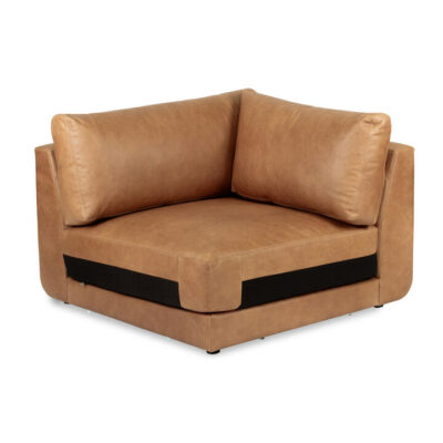 Roemer Leather Modular Sofa Unit, Corner Seat, Saddle Brown