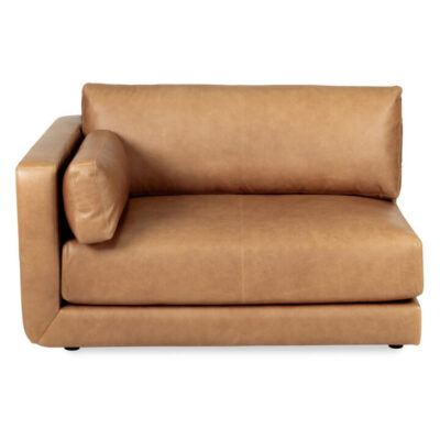 Roemer Leather Modular Sofa Unit, LHF Seat, Saddle Brown