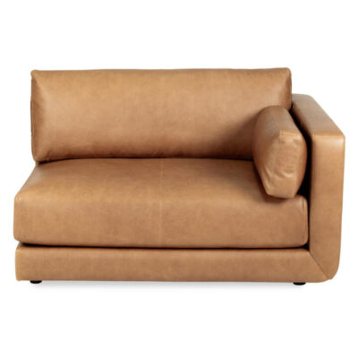 Roemer Leather Modular Sofa Unit, RHF Seat, Saddle Brown