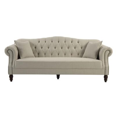 Vaucluse Fabric Sofa, 3 Seater, Beige