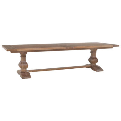 Calverton Mahogany Timber Trestle Dining Table, 305cm, Straw Wash