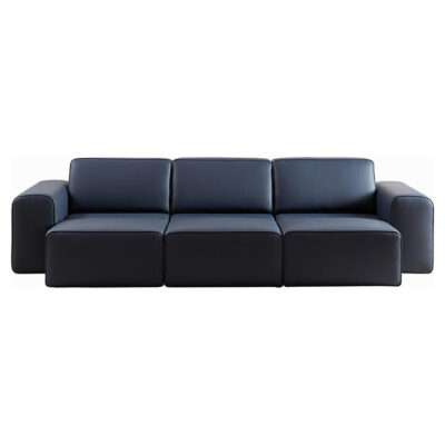 Aditi Faux Leather Electric Pull-out Sofa Bed, 3 Seater, Midnight