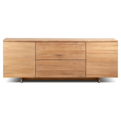 Kami Teak Timber 2 Door 2 Drawer Sideboard, 200cm