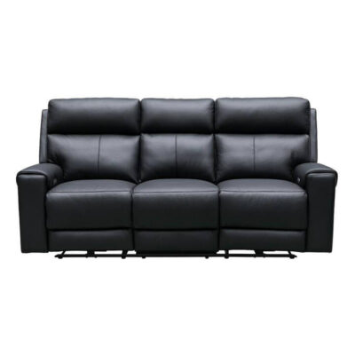 Elowen Leather Electric Recliner Sofa, 3 Seater, Black