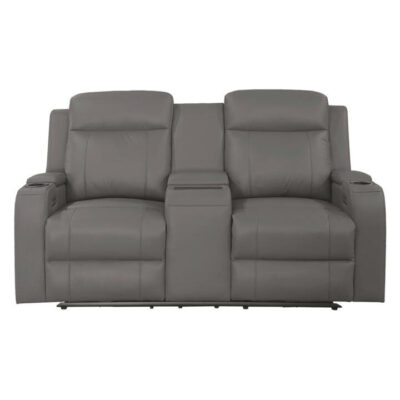Arnoir Leather Electric Recliner Sofa, 2 Seater, Taupe