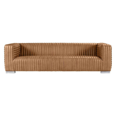Granger Leather Sofa, 3 Seater, Light Brown