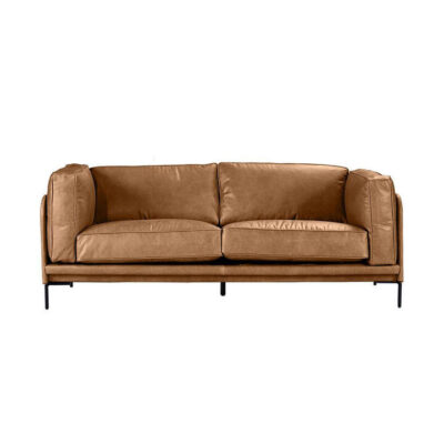 Keaton Leather Sofa, 2.5 Seater, Light Brown