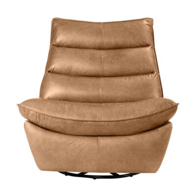 Lusitano Leather Recliner Rocking Chair, Light Brown