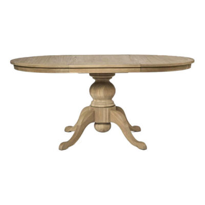 Lyon Elm Timber Extendable Pedestal Round / Oval Dining Table, 110-170cm