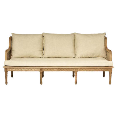 Ryone Fabric & Elm Timber Sofa, 3 Seater