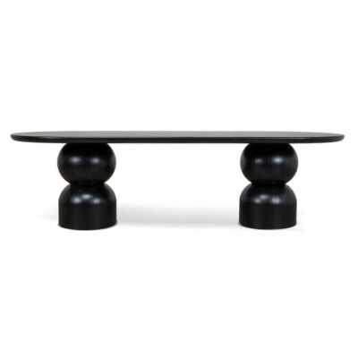 Larvo Wooden Oval Dining Table, 280cm, Black