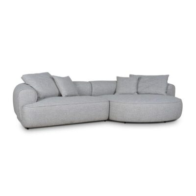 Avelia Fabric Corner Sofa, 2 Seater with RHF Chaise, Chrome Grey
