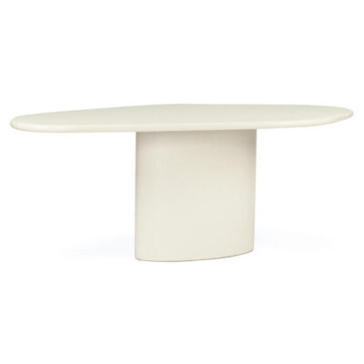 Elvano Micro Cement Organic Dining Table, 200cm, Ivory