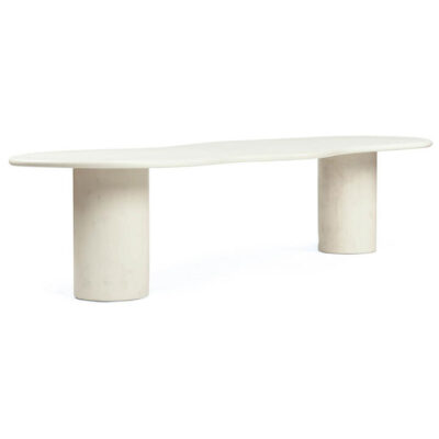 Elvano Micro Cement Organic Dining Table, 350cm, Ivory