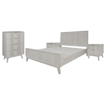 Zilena 4 Piece Acacia Timber Bedroom Suite with Tallboy, Queen