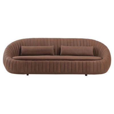 Verity Premium Top Grain Full Leather Sofa with Cushion, 3 Seater, Brown