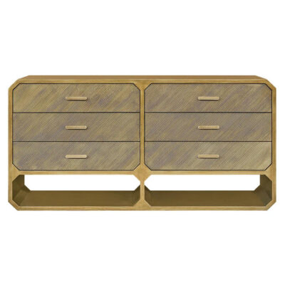 Anderson Wooden 6 Drawer Chest, Antique Gold