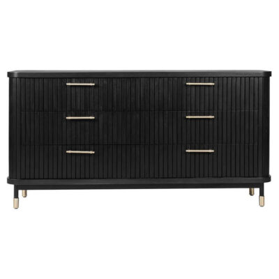 Sophia Wooden 6 Drawer Chest, Black