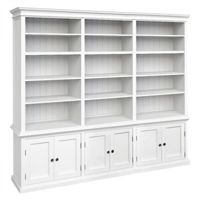 Halifax Mahogany Timber Triple Bay Hutch Bookcase