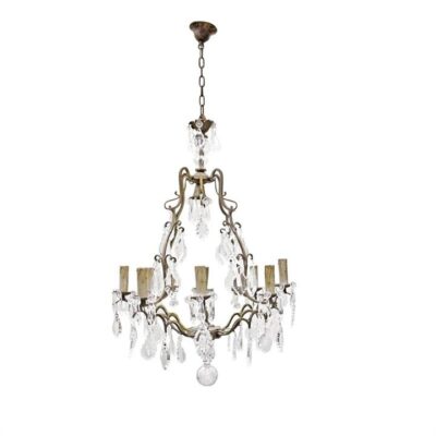 Linoges Cast Iron & Crystal Baroque Chandelier