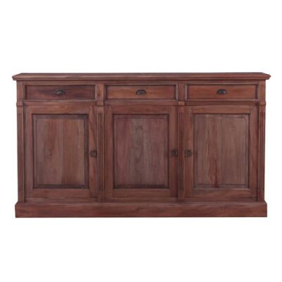 Marseille Mahogany Timber 3 Door 3 Drawer Sideboard, 197cm, Natural