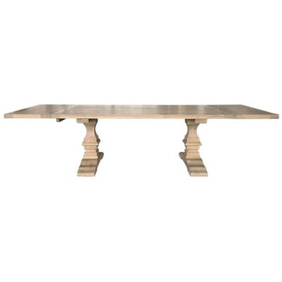 Billings Oak Timber Extendable Dining Table, 200-300cm, Weathered Oak
