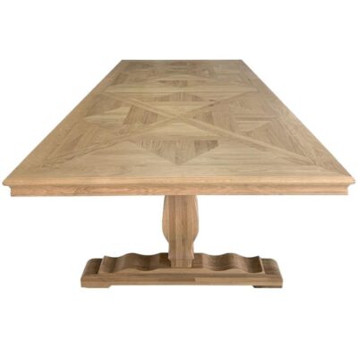 Salon Oak Timber Trestle Dining Table, 300cm, Natural Oak