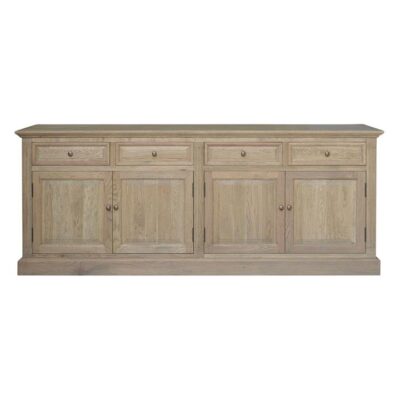 Hayden Oak Timber 4 Door 4 Drawer Sideboard, 200cm, Weathered Oak