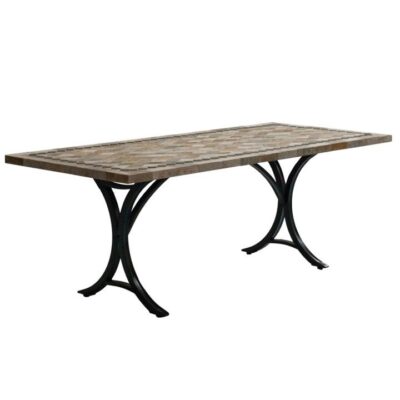 Horizon Slate Stone Outdoor Dining Table, Minerva Base, 220cm