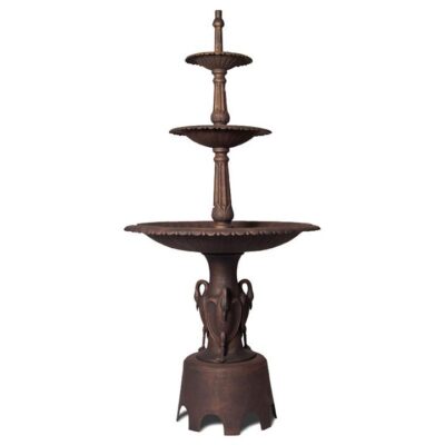 Heron Cast Iron Garden Fountain, Antique Bronze