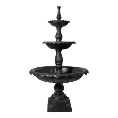 Lisbon Cast Iron Self Contained Garden Fountain, 3 Tier, Black