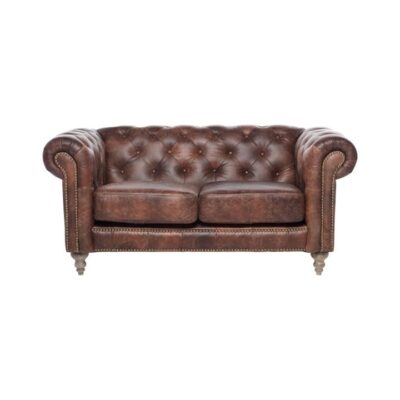 Rose Hill Leather Chesterfield Sofa, 2 Seater