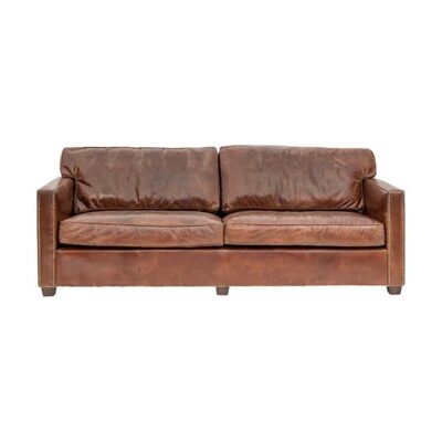 Chatham Aged Leather Sofa, 3 Seater, Cigar